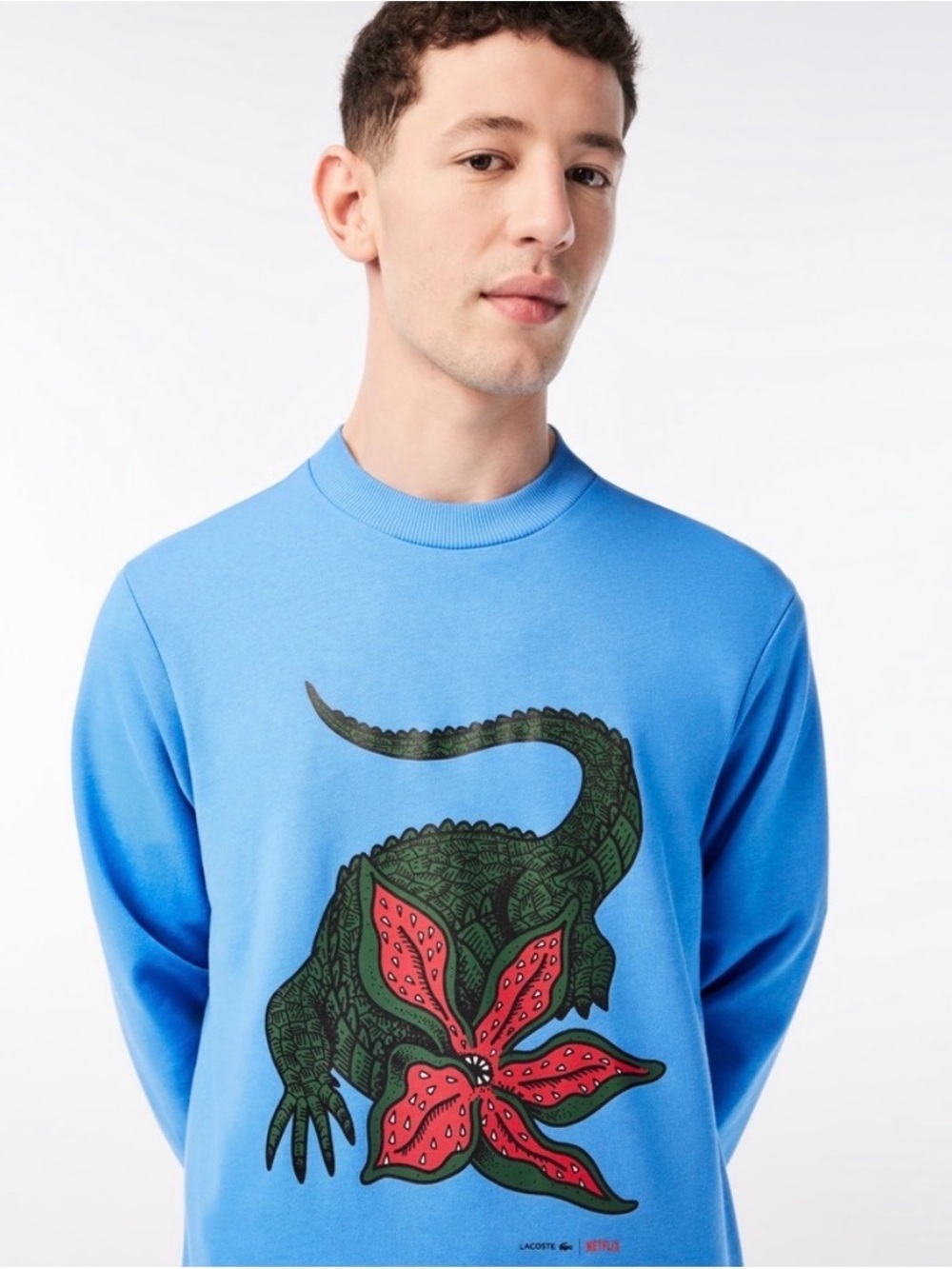 Lacoste Stranger Things Blue Crewneck Sweatshirt
